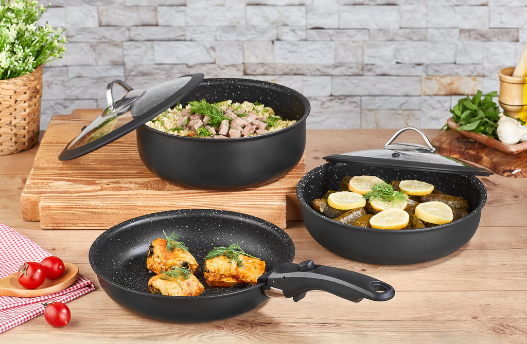 pot and pan set with removable handle, Nonstick Cookware Set